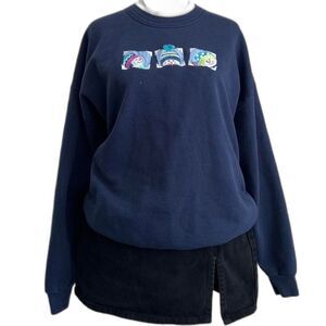 Vintage Top Stitch Morning Sun navy sweatshirt blue crewneck
